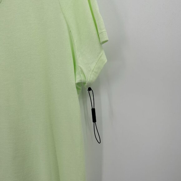 NWOT CALVIN KLEIN *Flawed* Neon Green Performance V-Neck Short Sleeve Shirt XL - Picture 4 of 6